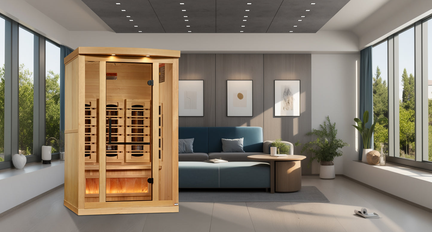 2 Person Full Spectrum Infrared Sauna with Himalayan Salt Bar (GDI-8020-03)
