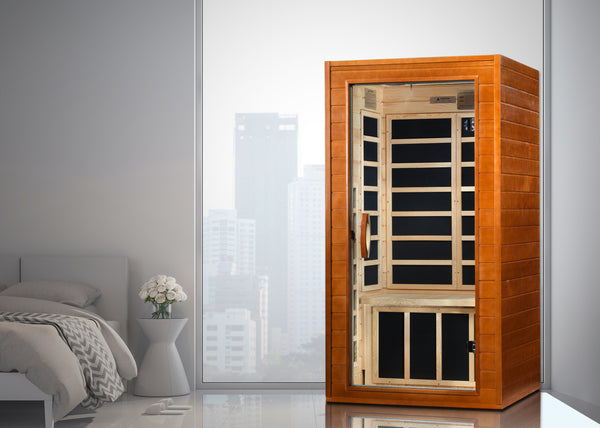 Dynamic Avila 1-2 Person Low EMF FAR Infrared Sauna – Compact Home Wellness Sauna | DYN-6119-01