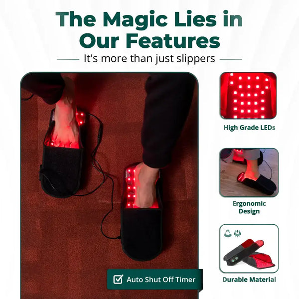 Red Light Therapy Slippers for Feet — 660nm + 850nm Warmth & Comfort, FSA Eligible | AWA