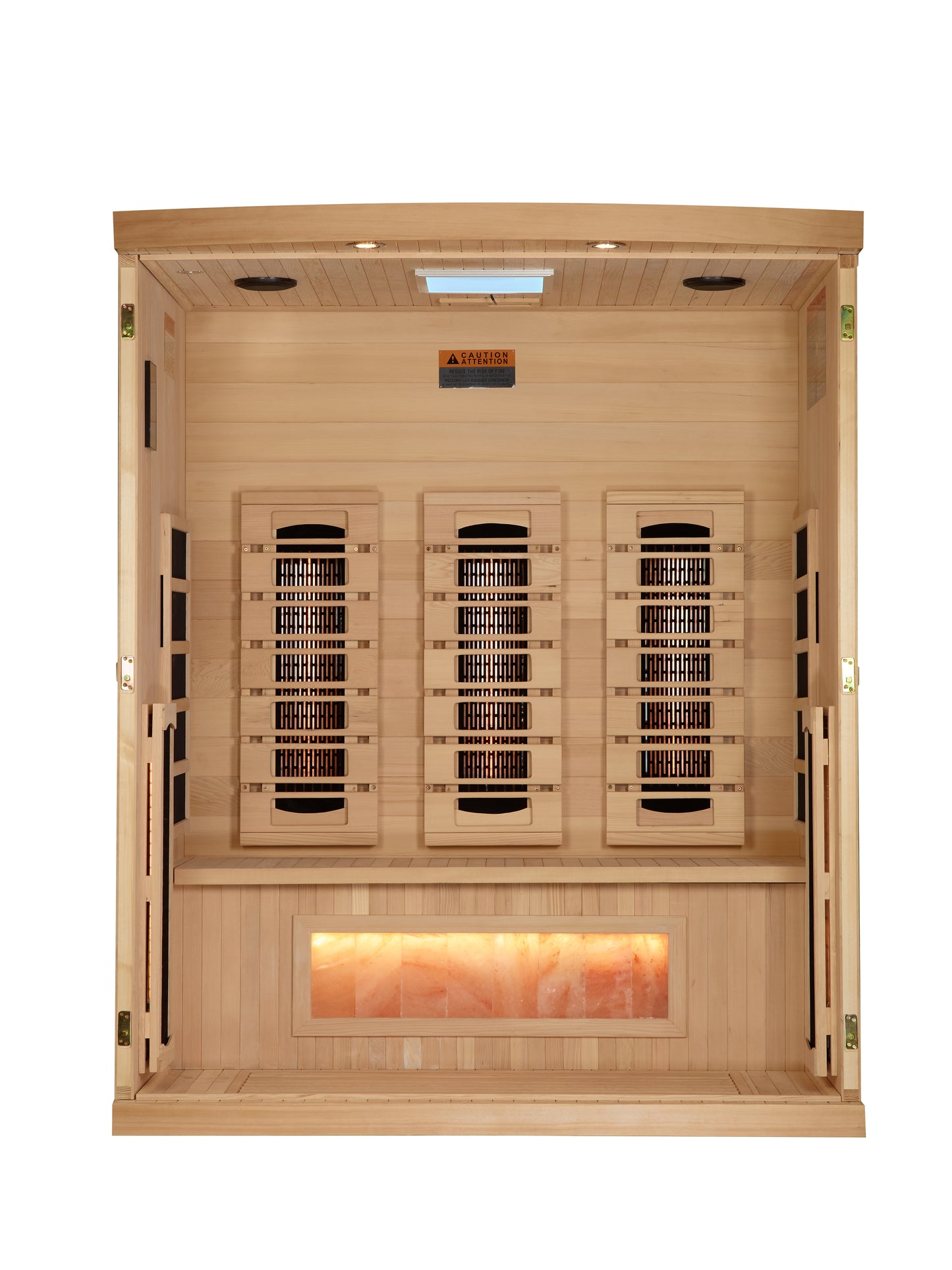 3 Person Full Spectrum Infrared Sauna with Himalayan Salt Bar (GID-8030-03)