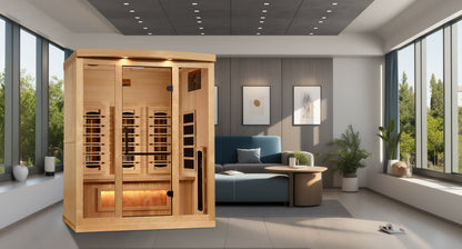 3 Person Full Spectrum Infrared Sauna with Himalayan Salt Bar (GID-8030-03)
