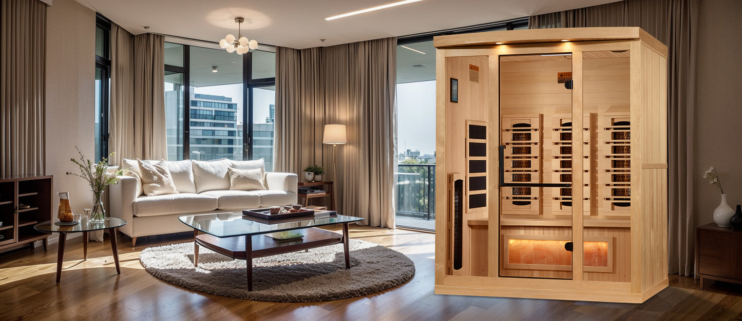 3 Person Full Spectrum Infrared Sauna with Himalayan Salt Bar (GID-8030-03)
