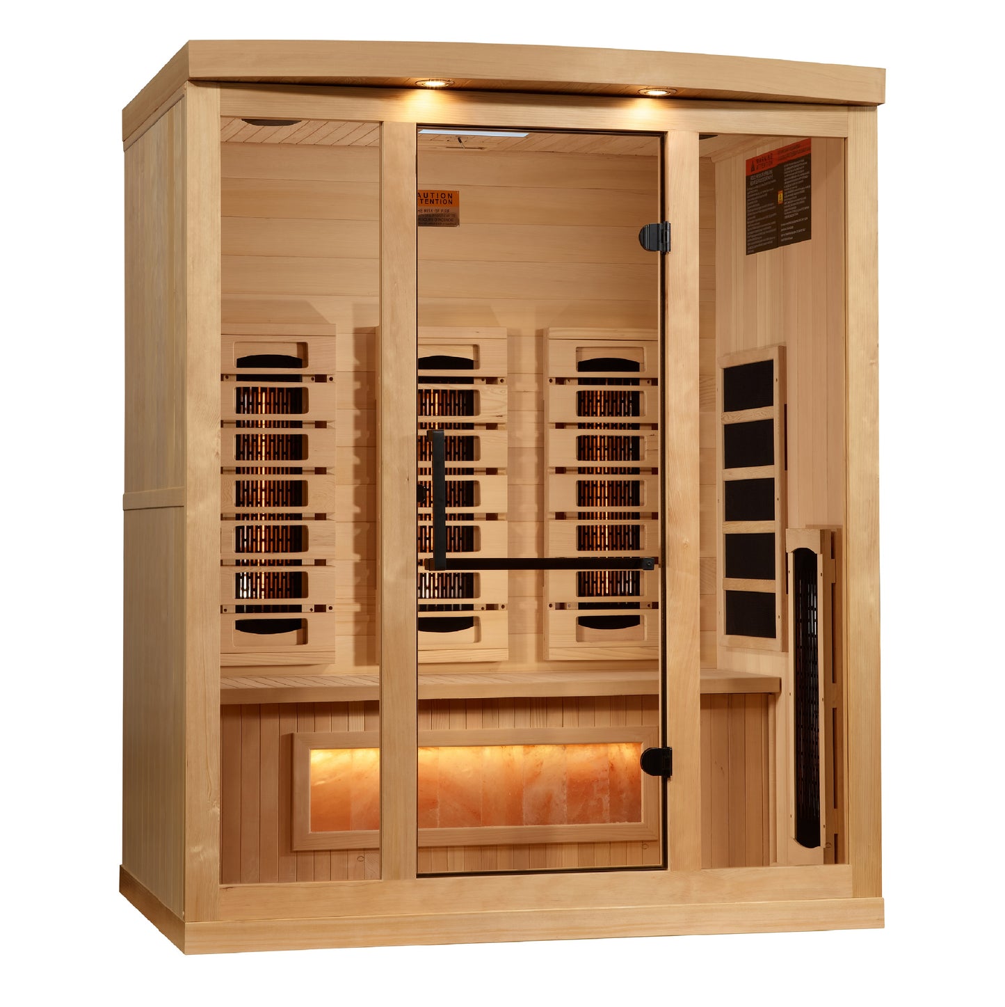 3 Person Full Spectrum Infrared Sauna with Himalayan Salt Bar (GID-8030-03)