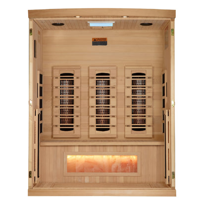 3 Person Full Spectrum Infrared Sauna with Himalayan Salt Bar (GID-8030-03)