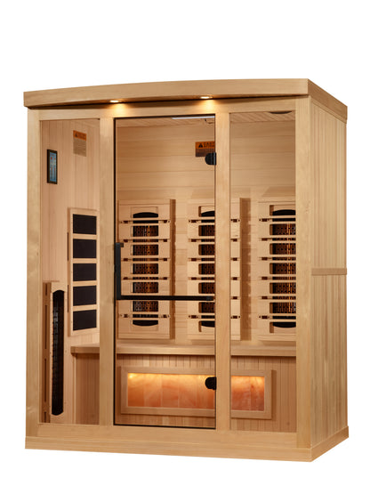3 Person Full Spectrum Infrared Sauna with Himalayan Salt Bar (GID-8030-03)