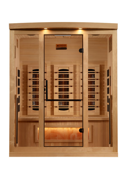 3 Person Full Spectrum Infrared Sauna with Himalayan Salt Bar (GID-8030-03)