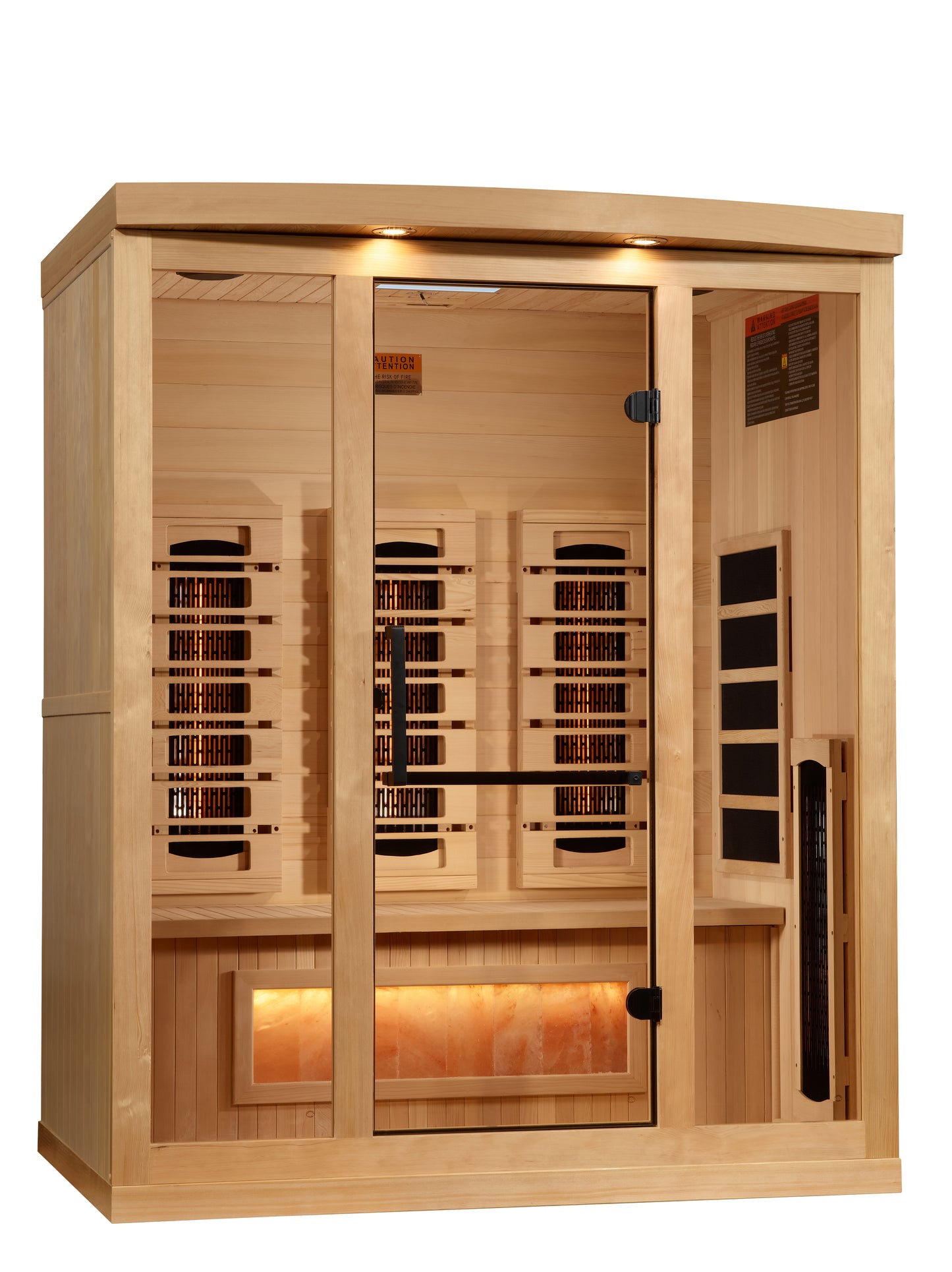 3 Person Full Spectrum Infrared Sauna with Himalayan Salt Bar (GID-8030-03)