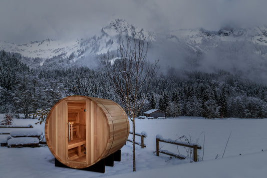 Golden Designs St. Moritz 2-Person Barrel Traditional Outdoor Sauna – Backyard Wellness | GDI-B002-01