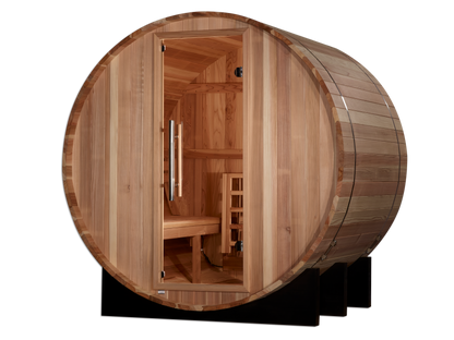 Golden Designs St. Moritz 2-Person Barrel Traditional Outdoor Sauna – Backyard Wellness | GDI-B002-01