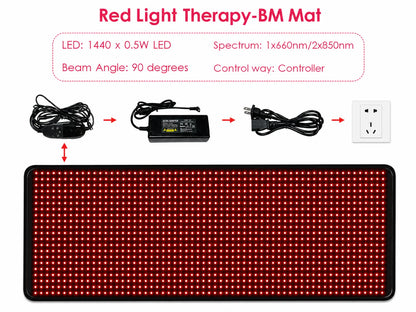 FJ-1999 LED Red Light Wellness Mat | Full Body Red and near-infrared LED light technology