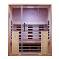 Infrared Sauna Cabin Designed for Home Wellness, Canadian Hemlock Wood, Glass Front Door, Red Light Therapy